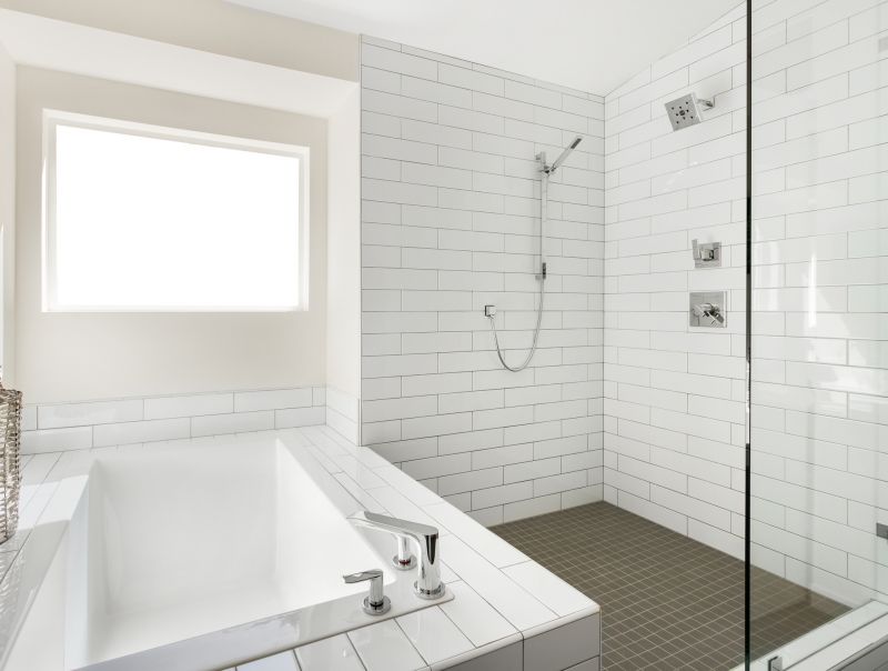 Large Format Tile Wall in Shower