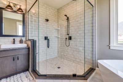 Sleek Shower Door with Minimal Hardware